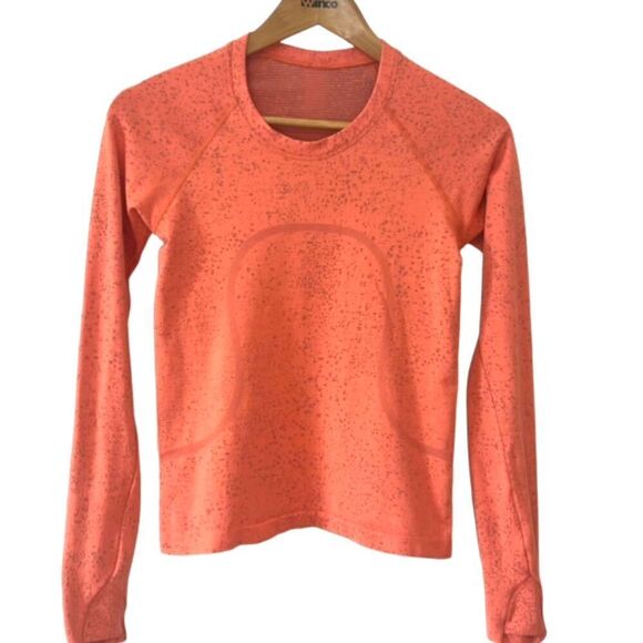 Lululemon Swiftly Tech Long Sleeve Shirt 2.0 Race Length *Highlight Orange - Picture 2 of 9